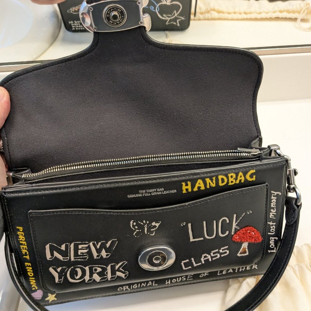 Coach Black Crossbody Bag with Colorful Embroidery - Picture 10 of 16